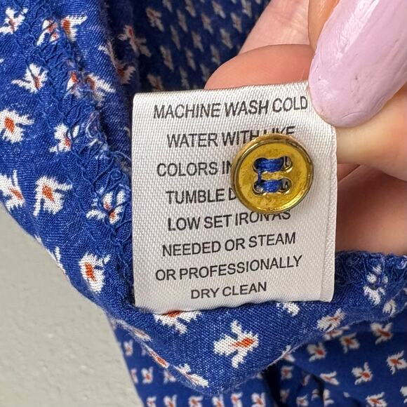 Grand & Greene Size XL Women's Blue Long Sleeve Tunic Style V-Neck Blouse Shirt - Picture 8 of 8